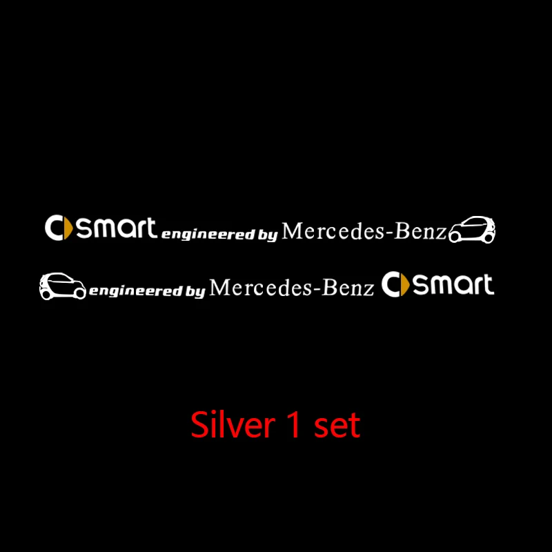 Smart Fortwo 453 451 450 наклейка с логотипом на автомобиль письмо автомобилей вытягивающийся цветок наклейки автомобильные наклейки настенные аксессуары декоративные наклейки - Название цвета: Silver  set