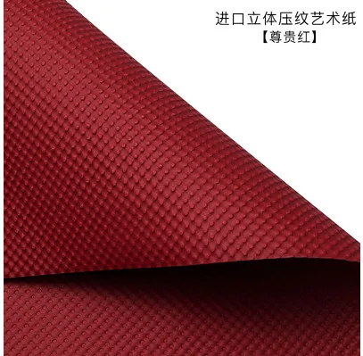 Paper red 10 листов, сделай сам, Цветочная обертка, пинг бумага, товары для флористов, 60x60 см, Подарочная обертка, вечерние, декор, черный, стерео, тиснение, Художественная упаковка, материалы - Цвет: Paper red