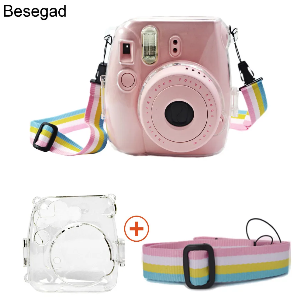 Защитный чехол Besegad кожаный с плечевым ремнем для Fuji Fujifilm Instax Camera Mini 9 8 Instant