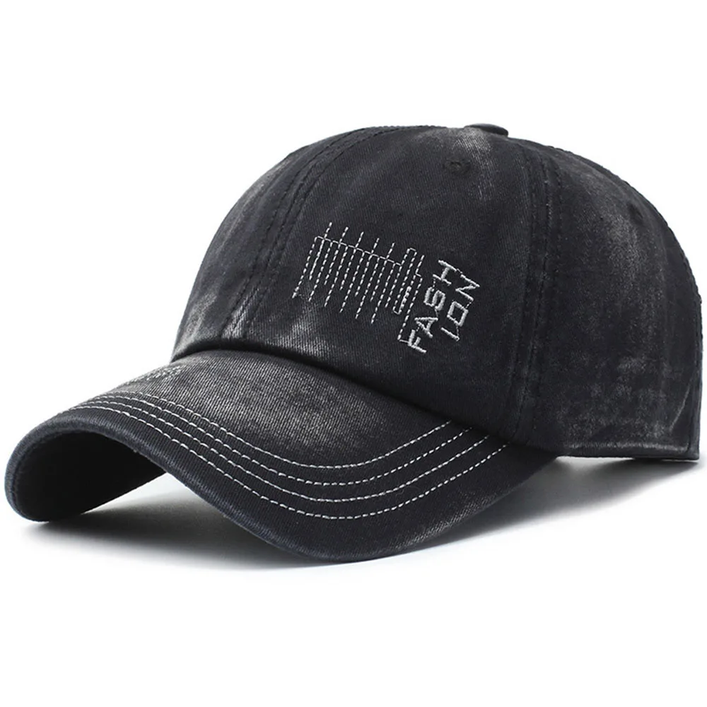 Black Baseball Cap FS Мужская зимняя бейсбольная кепка s черная джинсовая шлифованная винтажная Женская Бейсболка с вышитыми буквами шапки для папы Gorros Hombre - Цвет: Black Baseball Cap