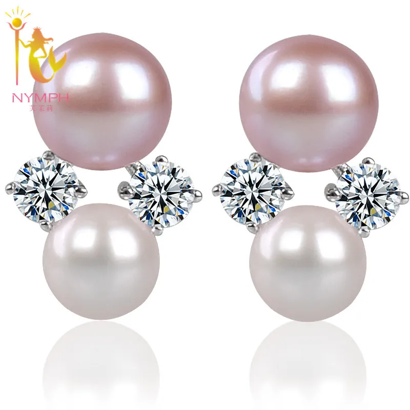 2017 Time-limited Promotion Round Classic Oorbellen [nymph] Pearl Earrings Women Genuine Natural Stud Jewelry Fine Jewelrye116 | Украшения