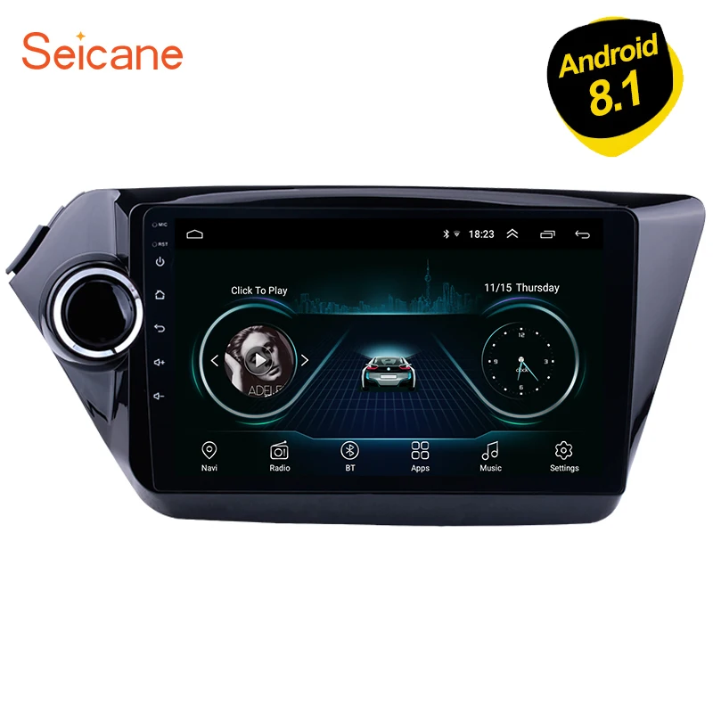 Seicane Android 8,1 2DIN автомобильный радиоприемник с навигацией GPS мультимедийный плеер для 2011 2012 2013 KIA K2 RIO зеркальное соединение