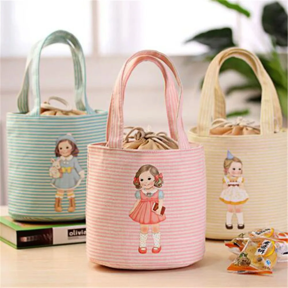 

New Multicolor Cartoon Printing Portable Lunch Bag Thermal Insulated Box Tote Cooler Bag Bento Pouch Lunch Storage Case Lunchzak