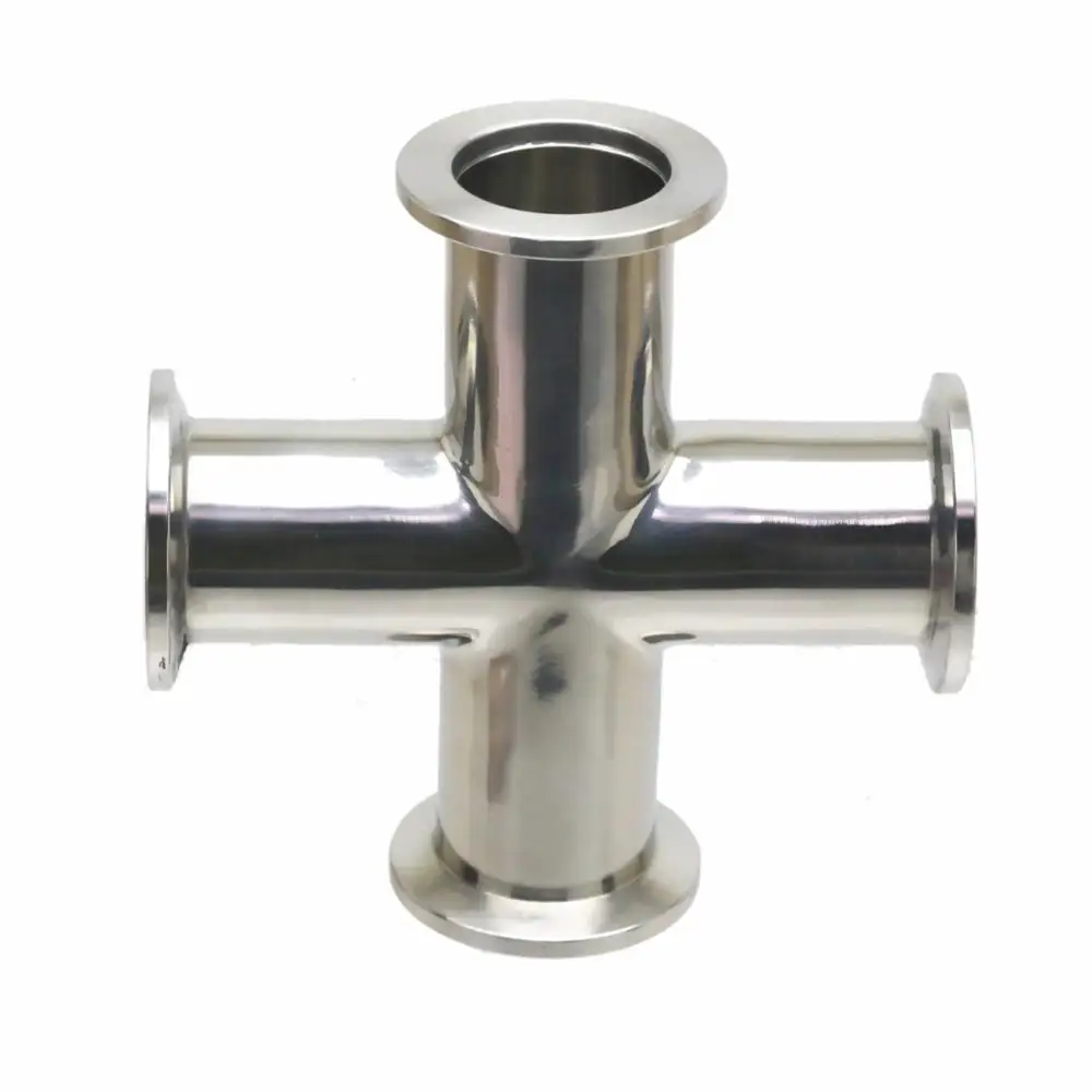 ISO-KF25 (NW/KF-25) крест 4-way + адаптер те же концы вакуумные фланцы штуцер SS304 нержавеющая