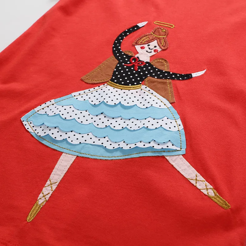 Dxton 2019 Girl Dress Summer Kid Vestdios Appliques Princess Girls Print O-neck Children American Style | Детская одежда и обувь