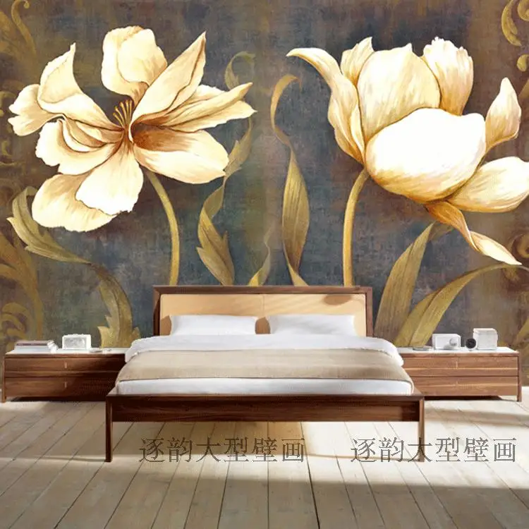 

photo wallpaper Custom art flower wallpaper murals TV backdrop living room bedroom 3D retro wallpaper