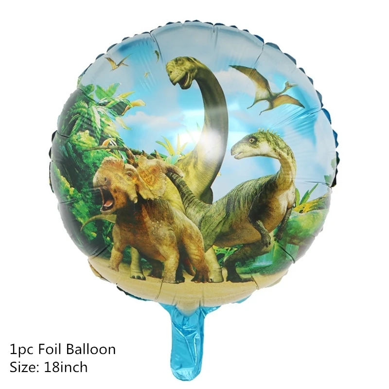 18inch round balloon Динозавр вечерние принадлежности динозавр бумажный шарик гирлянда на день рождения детей, мальчика вечерние украшения мир Юрского периода джунгли вечерние украшения - Цвет: 18inch round balloon
