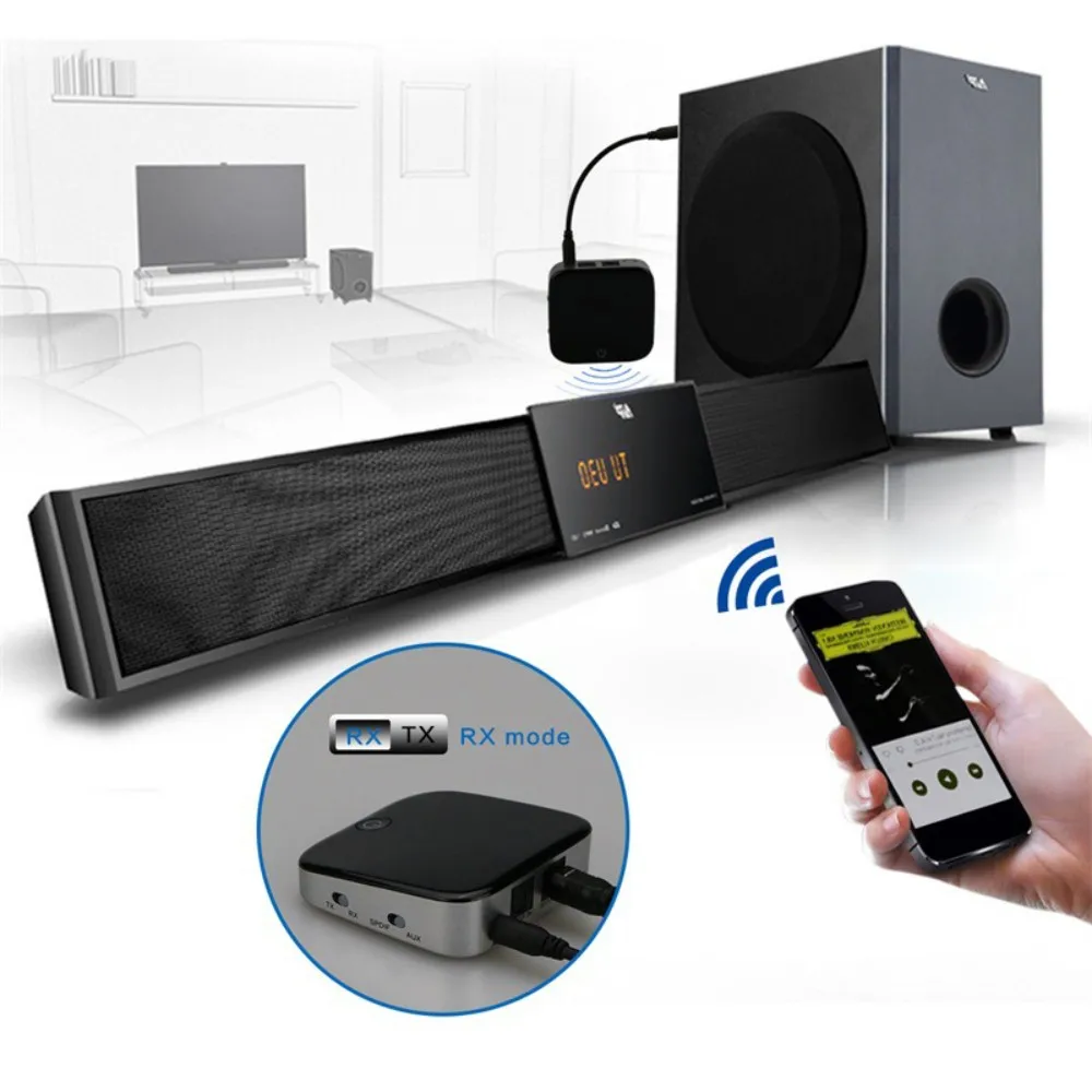 LAKASARA 3 5 мм Беспроводной передатчик Bluetooth 2 в 1 адаптер получает стерео аудио для ТВ