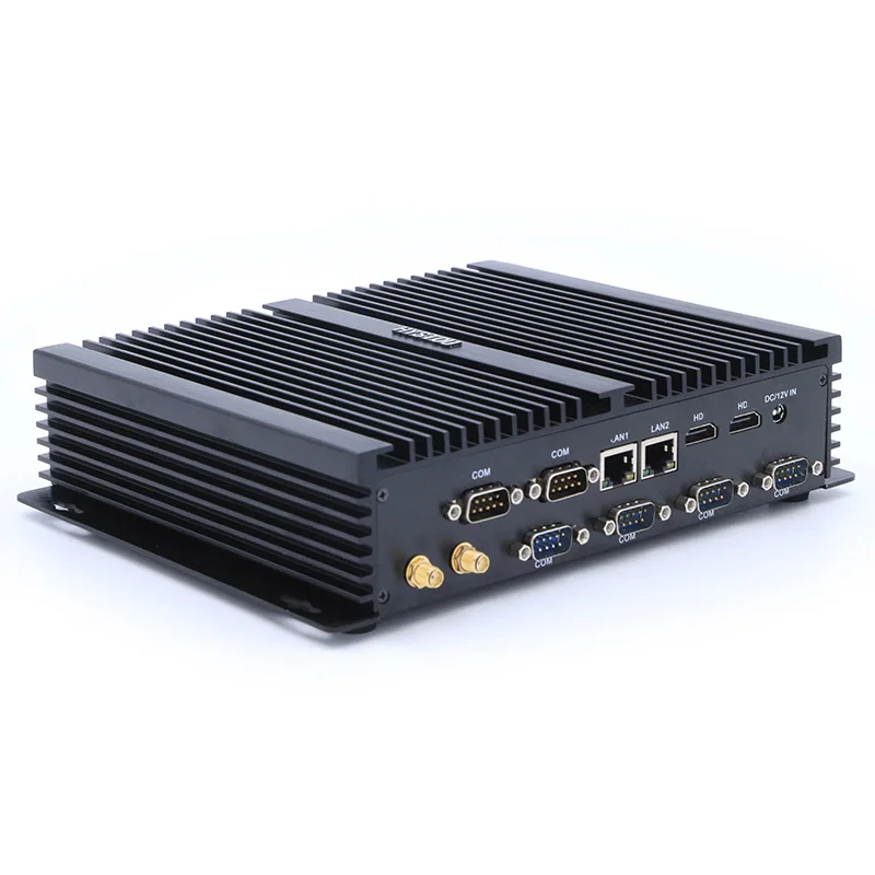 Промышленный безвентиляторный мини прочный ПК Core i3 4010U 6 RS232 COM Port Mini PC Windows 10 с