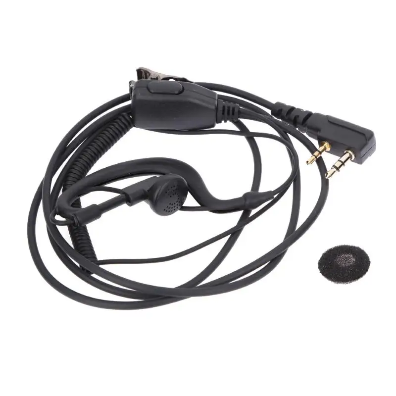 1 м 2PIN PTT наушники с микрофоном Walkie Talkie ушной крючок AUX переговорные наушники гарнитура для BAOFENG UV5R/KENWOOD/HYT