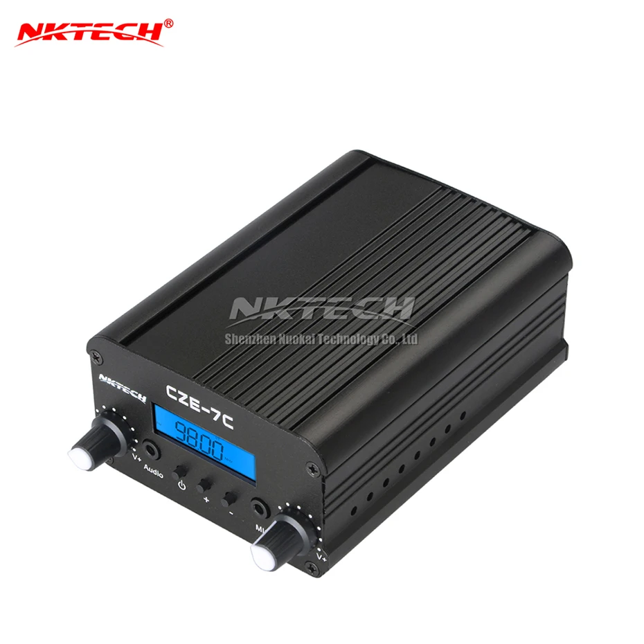Nktech CEZ-7C 1 Вт/7 Вт 76~ 108 мГц Подсветка lcdstereo PLL fm-передатчик Радио радиостанция+ адаптер переменного тока+ Телевизионные антенны+ аудиокабель - Цвет: Without Accessories