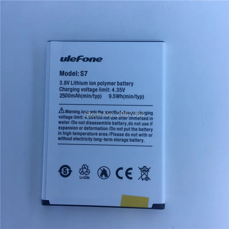 Аккумулятор на мобильный телефон Ulefone S7 2500 мАч 5 0 дюйма MTK6580 длительное время