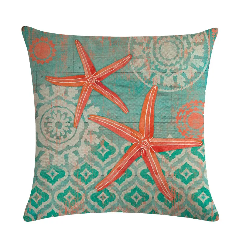 Морские наволочки для подушек морская наволочка Пляжная подушки 45x45 см | Дом и сад