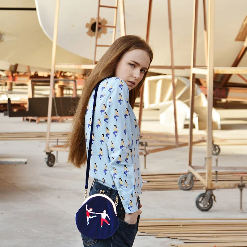 MSMO новые YIZIStore винтажные бархатные сумки на плечо с вышивкой Женские сумки-мессенджеры круглой формы сумка с пряжкой YIZI дизайн