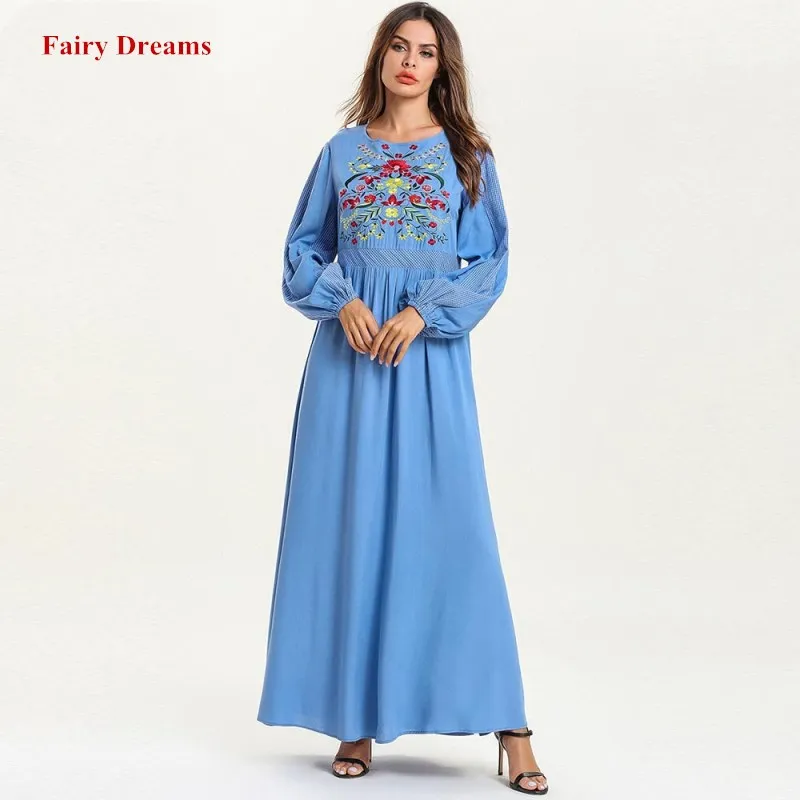 Женское кимоно абайя Турция Дубайский Мусульманский платье вышивка кафтан