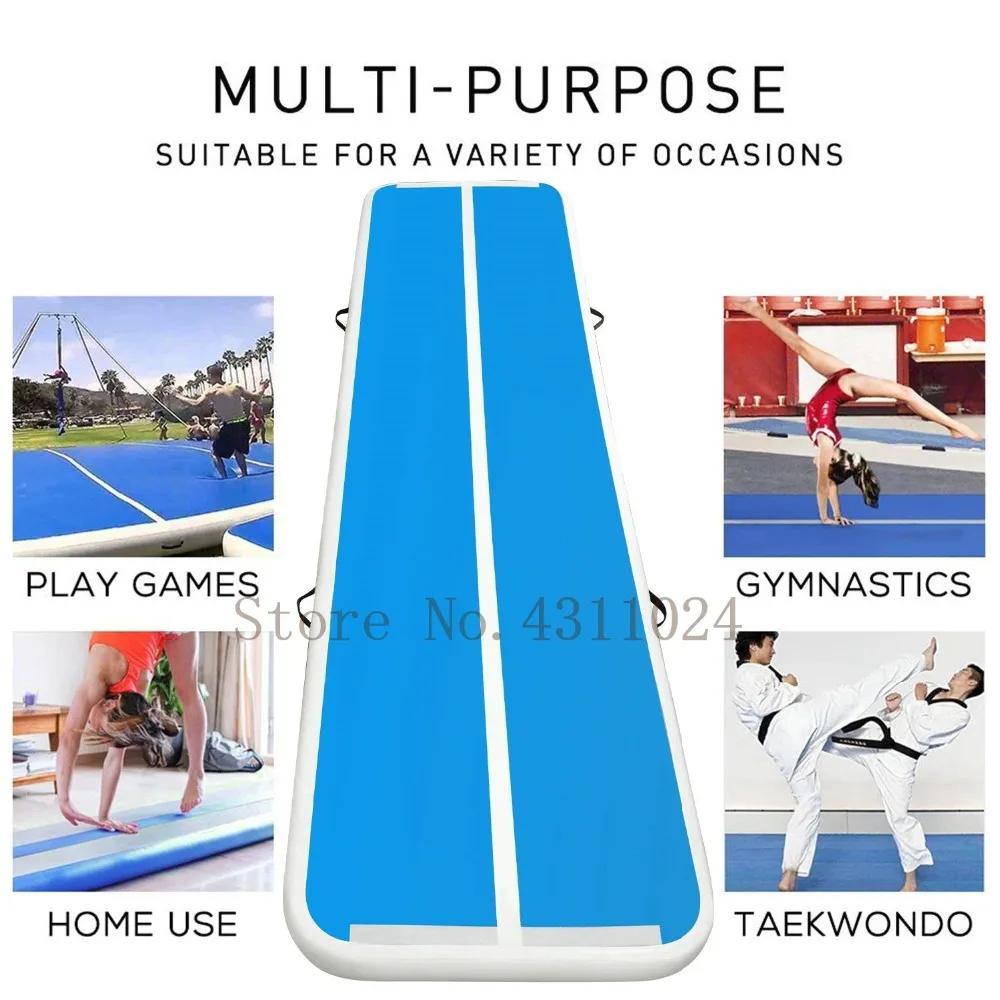 Цена Бесплатная доставка 8*1*0,2 м надувной гимнастический Airtrack акробатика коврик воздушный трек коврики с электрический воздушный насос для дома