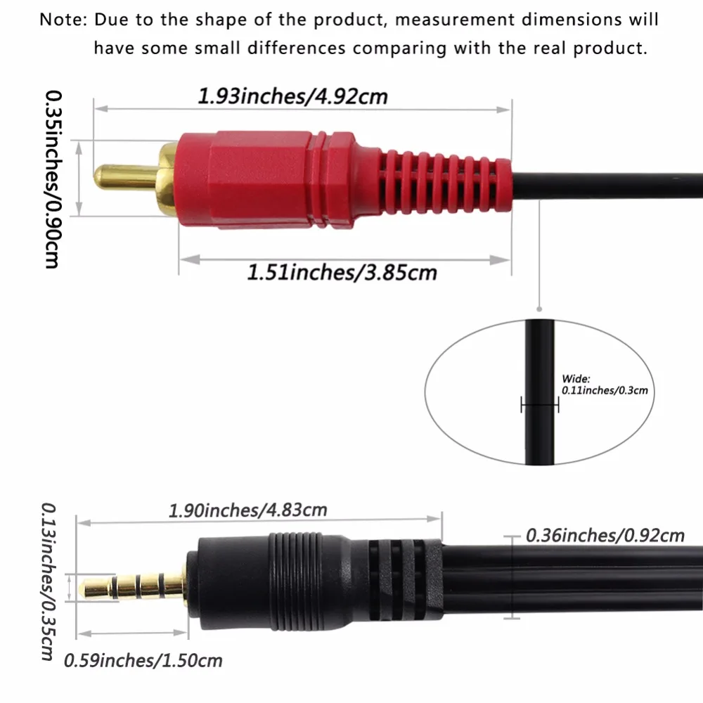 Ssriver RCA кабель 2RCA мужчинами позолоченный 3.5 мм Aux аудио для эдифер дома Театр DVD vcd