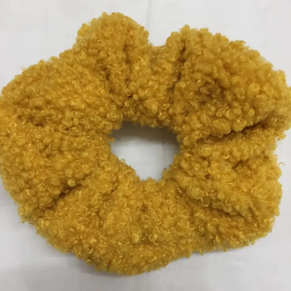 Yellow Новое поступление; Симпатичные Модные женские мягкий, плюшевый бархат резинки для волос зимняя резинки для волос для девочек, аксессуар для волос тканью; прическа хвостик; - Цвет: Yellow