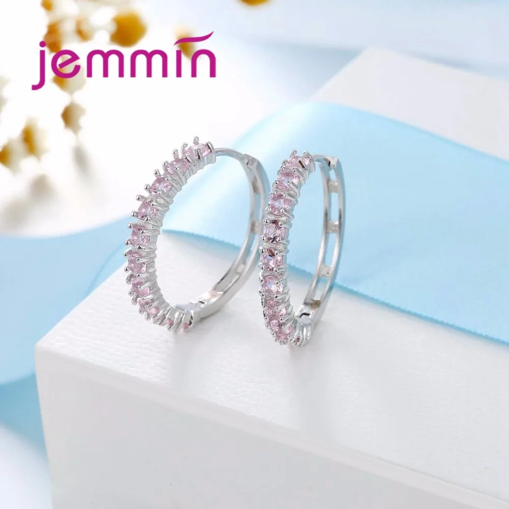 Женские серьги кольца из серебра 925 пробы с кристаллами|hoop earrings|earrings forearrings for women |