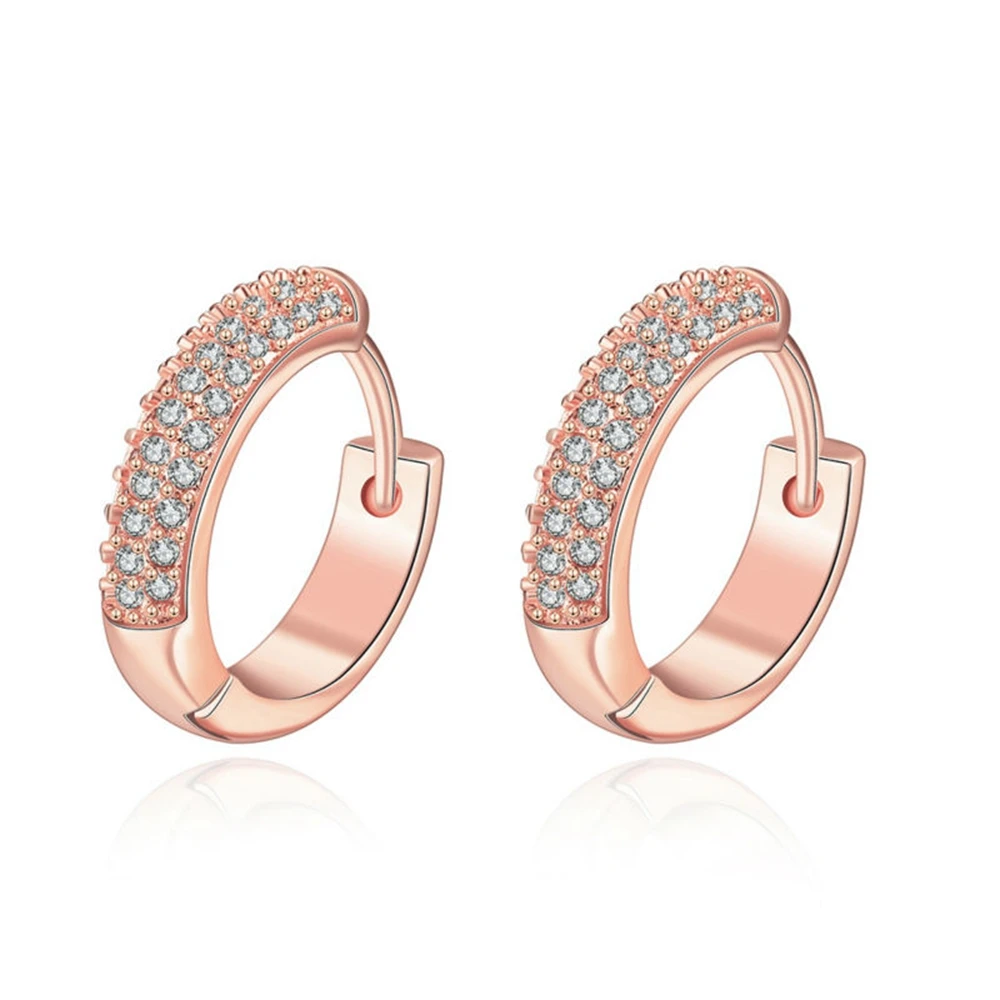 

Sparkling Rose Gold Filled Womens Huggie Hoop Earrings