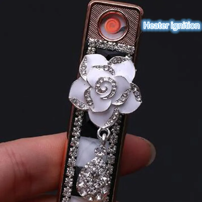 USB зарядка Ветрозащитный Непламено Электронная зажигалка личности пасты дрель