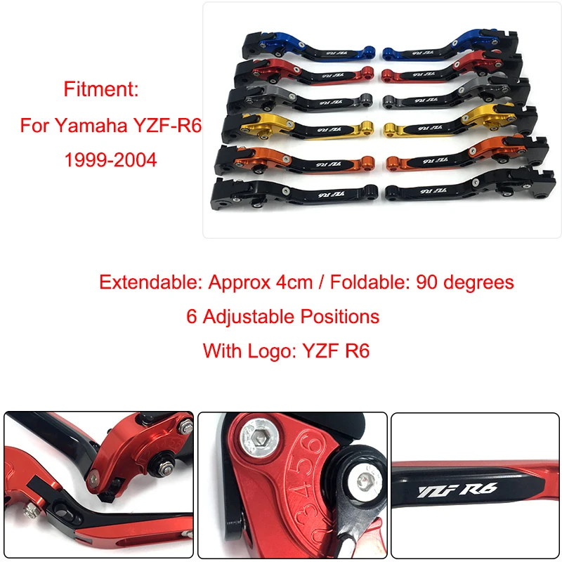1999 2000 2001 2002 2003 2004 YZF R6 ЧПУ Регулируемая Складная Выдвижная тормозной рычаг