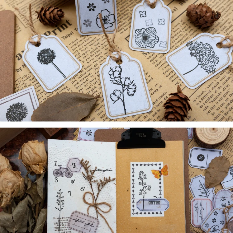Retro Pragmatism Matchbox Boxed Sticker Pack Handbook Journal Diary Writable Decorative Paper Scrapbooking Diy Craft Stationery