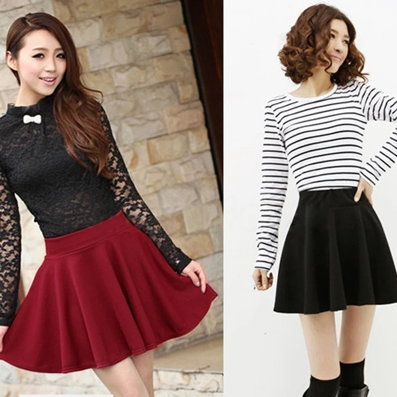 

New Women Skirt Sexy Mini Short Skirt Fall Skirts Womens Stretch High Waist Pleated Tutu Skirt Korean Style 99 XRQ88