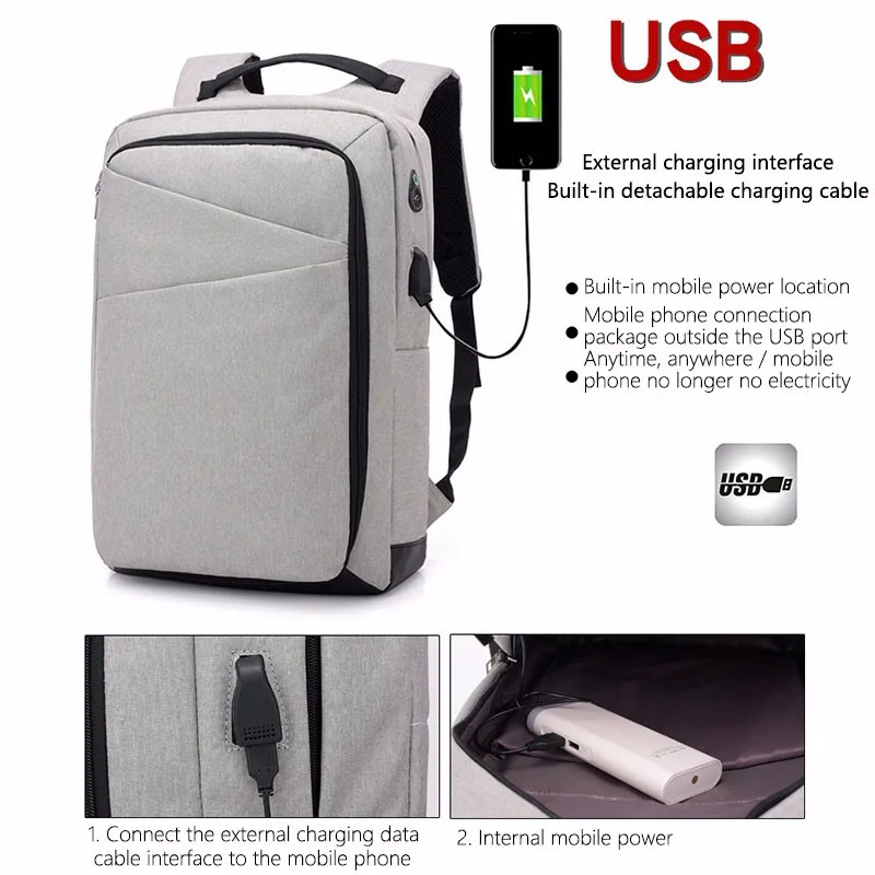 Рюкзак для ноутбука 16 дюймов с USB-портом зарядки и защитой от кражи | Багаж сумки