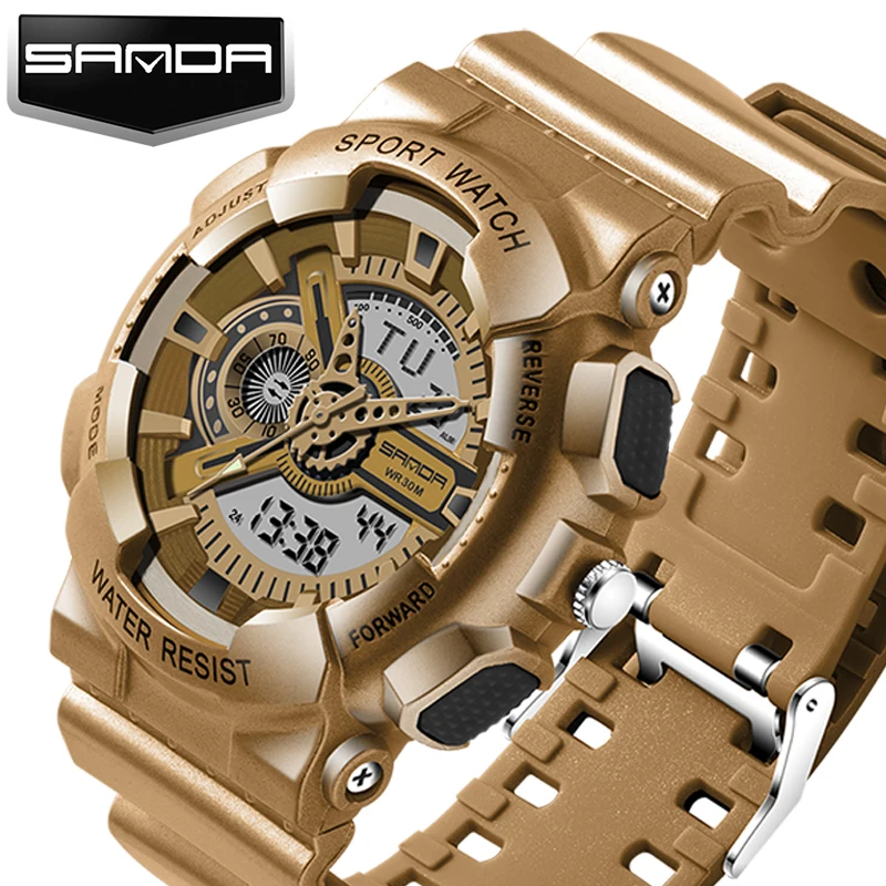 SANDA модные спортивные часы для мужчин дайвинга военные s лучший бренд класса люкс