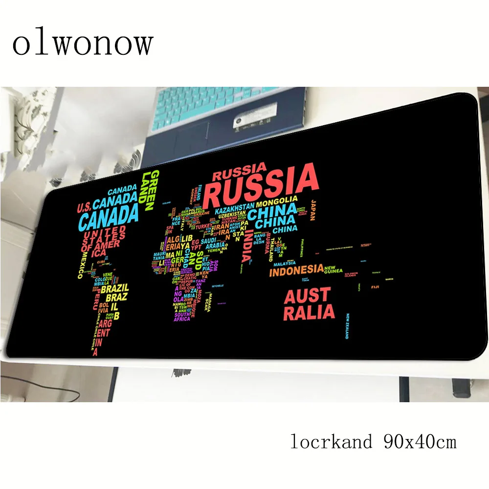 Карта мира коврик для мыши с изображением 90x40 см большой игровой геймер дешевый