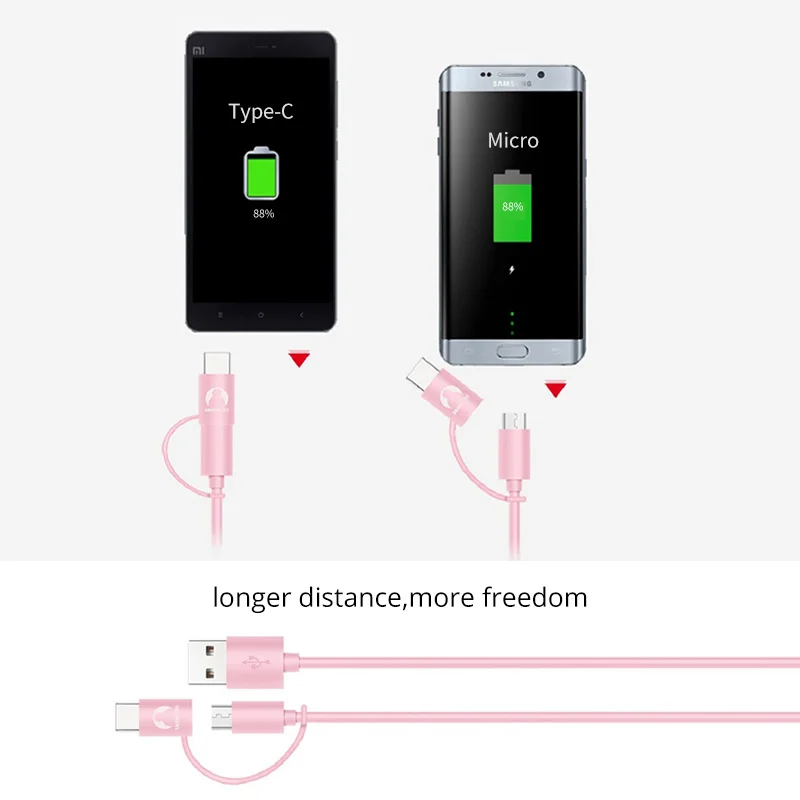 Usb кабель Snowkids Type C и Micro 【 2 в 1 usb шт. для Android HTC 10 U11 U12Xperia XZ Samsung Galaxy S8 S9 Huawei|cable for|2 in
