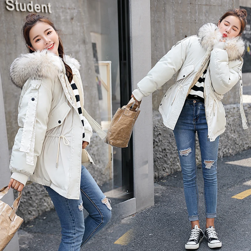 Parkas Mujer 2018 короткая зимняя куртка женская с капюшоном Женская свободная парка