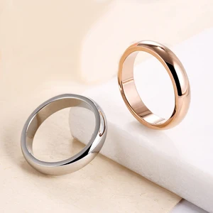 ZMZY Simple Smooth Stainless Steel Rings Engagement Couples Ring Fashion Jewelry Womens Accessories  in India