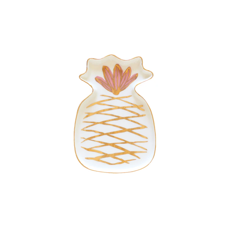 Pink Pineapple - S Ананас Фламинго торт керамическая тарелка блюдо декоративная фарфоровая тарелка для хранения ювелирных изделий десерт лоток кольцо безделушка блюдо посуда - Цвет: Pink Pineapple - S