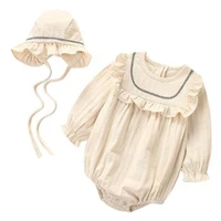 baby girl romper spring summer newborn baby clothes girl long sleeve 100 cotton princess infant girls jumpsuit with hat