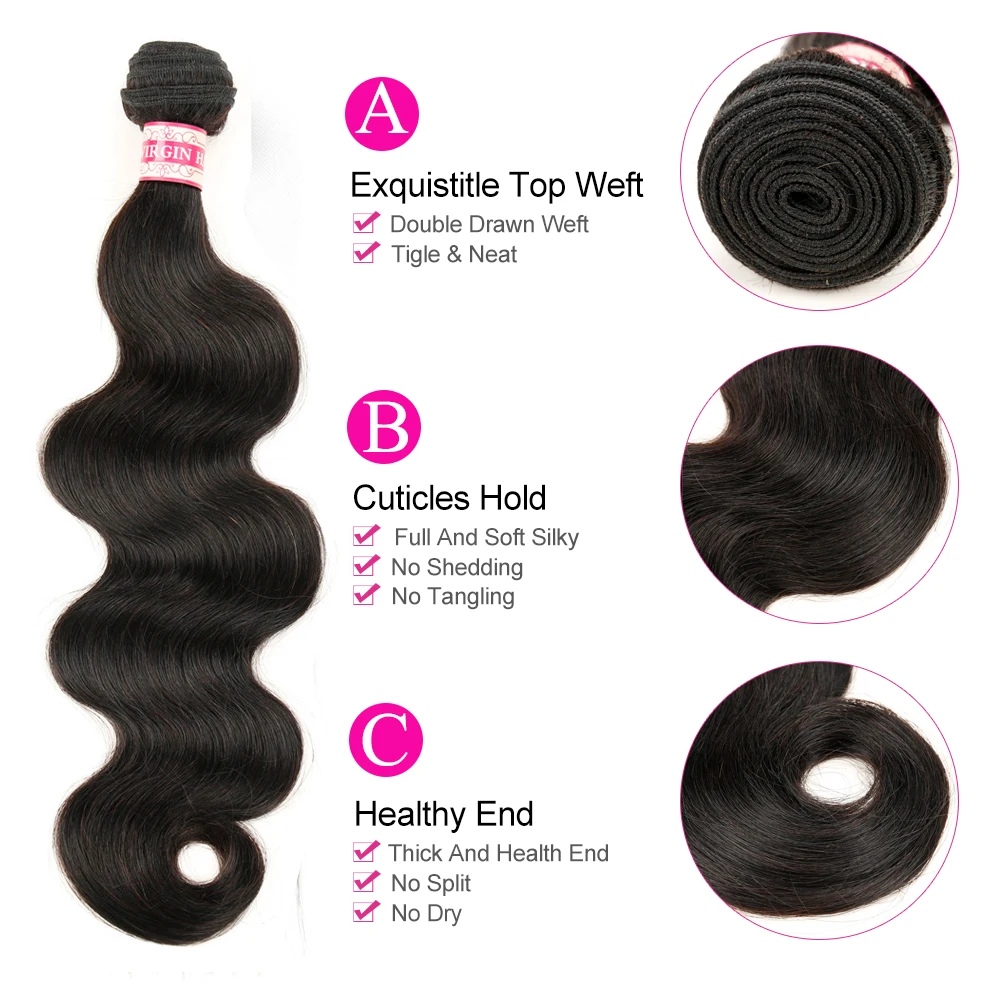 RCMEI Волосы Virgin Hair Weave Индийская волна Расширение 4 пучка Много Необработанный человеческий натуральный черный цвет на.