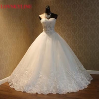 real photo sweetheart pure white ivory elegant luxury lace wedding dress new vestido vintage bandage customer sizes ball gowns