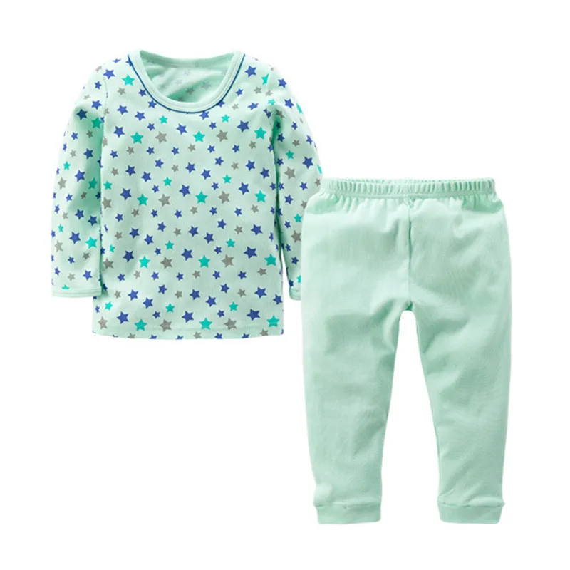 New kids pajamas 2-8Years Pyjamas Boys Cartoon Nightwear girls cotton sleepwear Children Cute kitten and stars patter Clothes | Детская