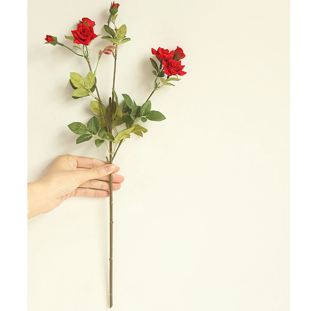 Искусственная розовая Цветочная ветка настоящая сенсорная романтическая