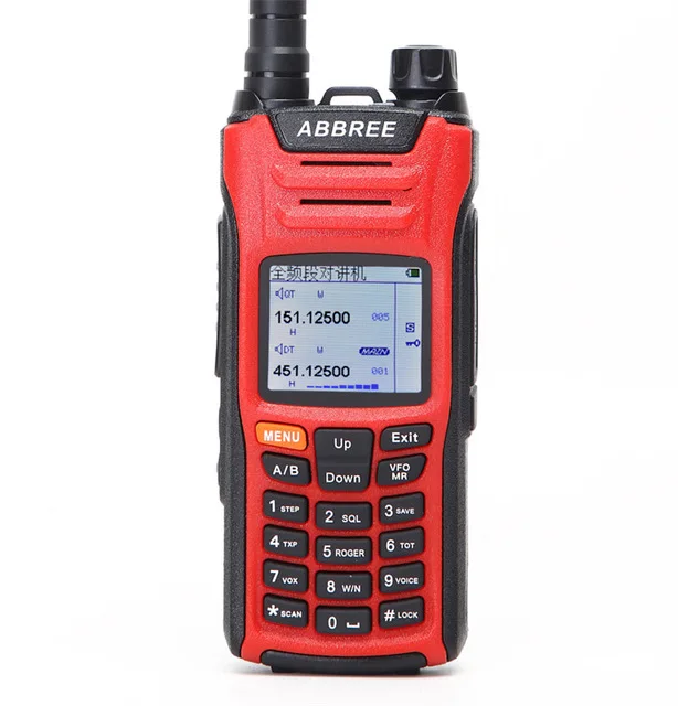 ABBREE AR-F6 портативная рация шесть 6 полос полицейской группы ЖК-дисплей цветной дисплей двойной режим ожидания 999CH VOX DTMF SOS Ham радио - Цвет: Красный