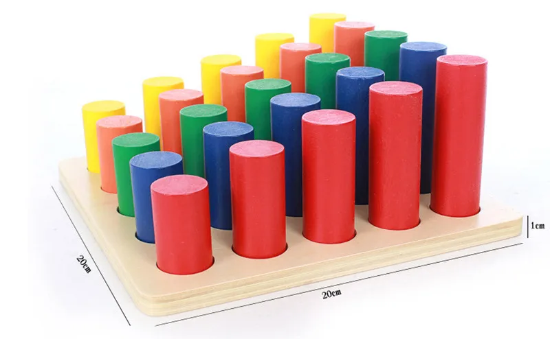 

New wooden Baby Toy Montessori Educational Children cylinder ladder Color Baby Toy
