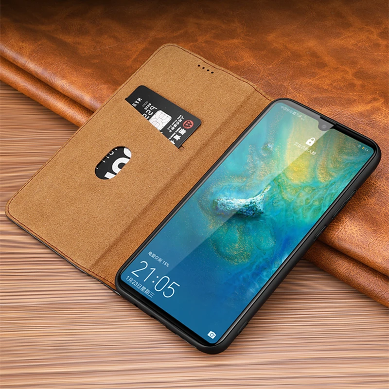 Чехол-книжка из натуральной кожи с подставкой для Huawei P30 Pro Mate 20 20X - купить по