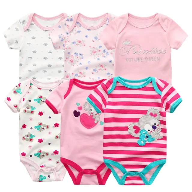baby bodysuits 6992 6 шт., летняя одежда с кроликом для новорожденных мальчиков и девочек г. Новые хлопковые комбинезоны для детей, боди с короткими рукавами, Детский комбинезон унисекс - Цвет: baby bodysuits 6992
