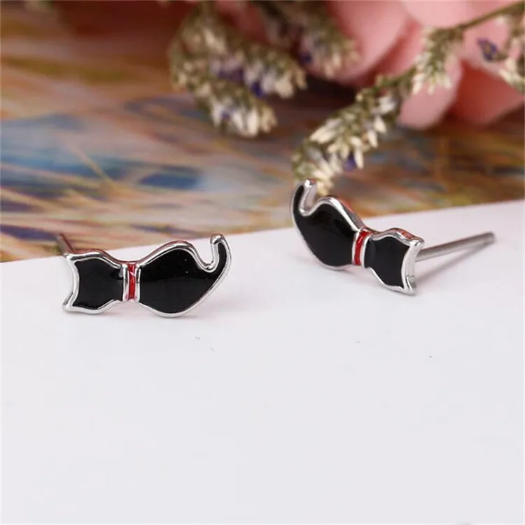 New Temperament 925 Sterling Silver Jewery Fashion Colorful Epoxy Beautiful A Variety of Styles Stud Earrings Animal Plant Bow | Украшения