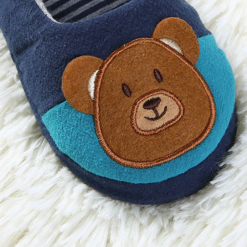 Тапочки детские с мультяшным медведем домашние тапочки резиновой подошвой