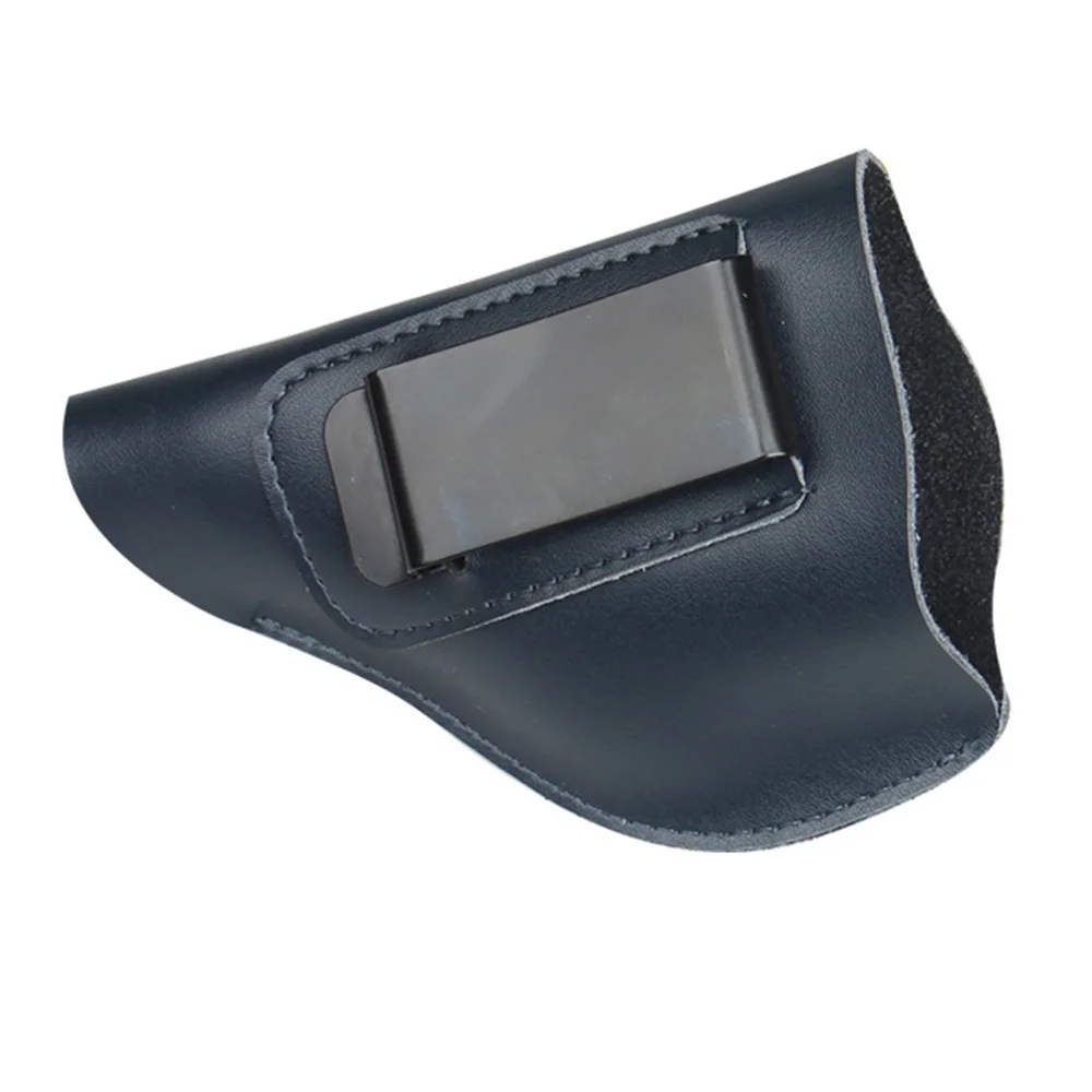 Blue New Style PU Leather Carry Holster gun Clip Case for Glock 17 19 22 23 43 Carry Clip-On Holster Gun Holster Pouch for Hunting - Цвет: Blue