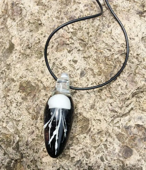 Винтажное ожерелье из стекла с красивой цветной Медузой|glass necklace|drop necklacenecklace drop |