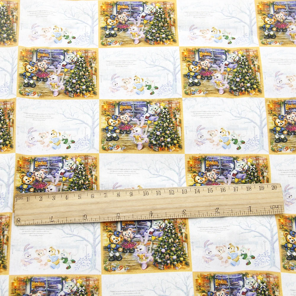 Новинка, 50x145 см, кролик, медведь, хлопок, ткань для лоскутного шитья, кукольные подушки, скатерть, подушка, ремесло, c4067 - Цвет: 1067486001