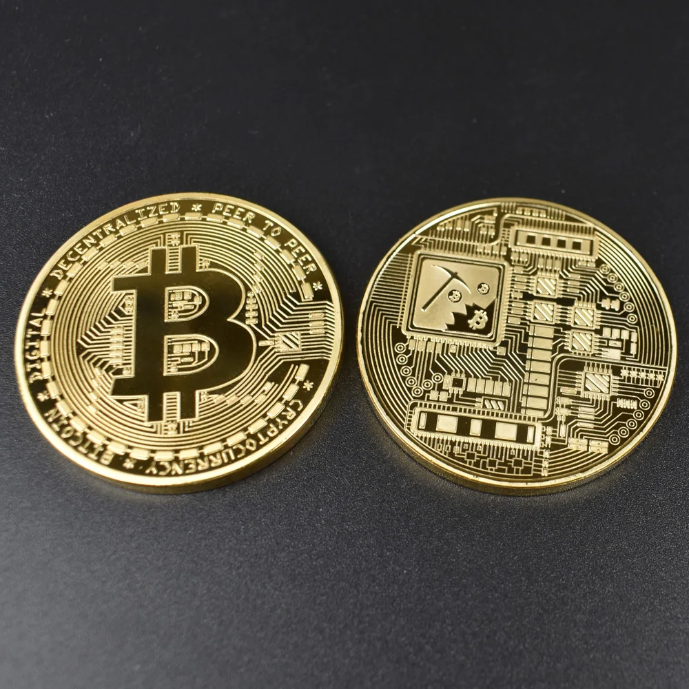 Позолоченный BitCoin Бит монета с Пластик чехол пульсация Litecoin эфириума Doge